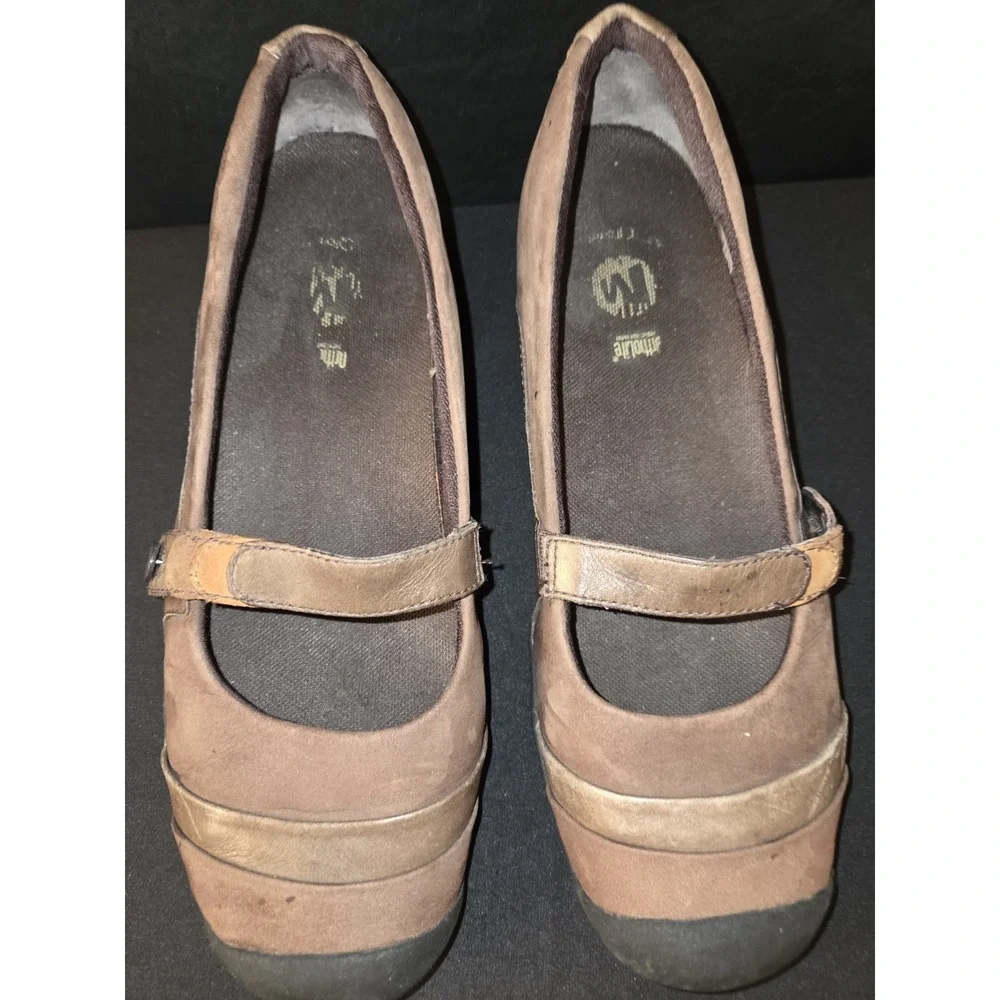 Merrell Eden MJ Mary Jane Multi Brown Ortholite Low Wedge‎ Shoes Women's Size 9